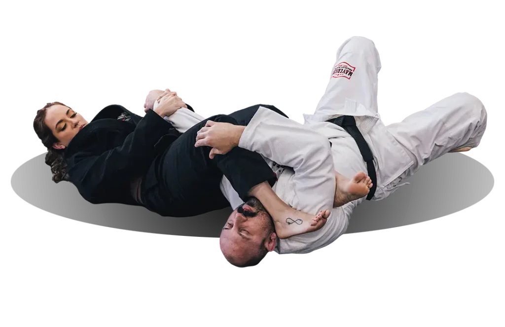 Brazilian jiu-jitsu instructors demonstrating techniques at Mavericks BJJ academy